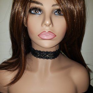 Black Lace Tie Choker Necklace